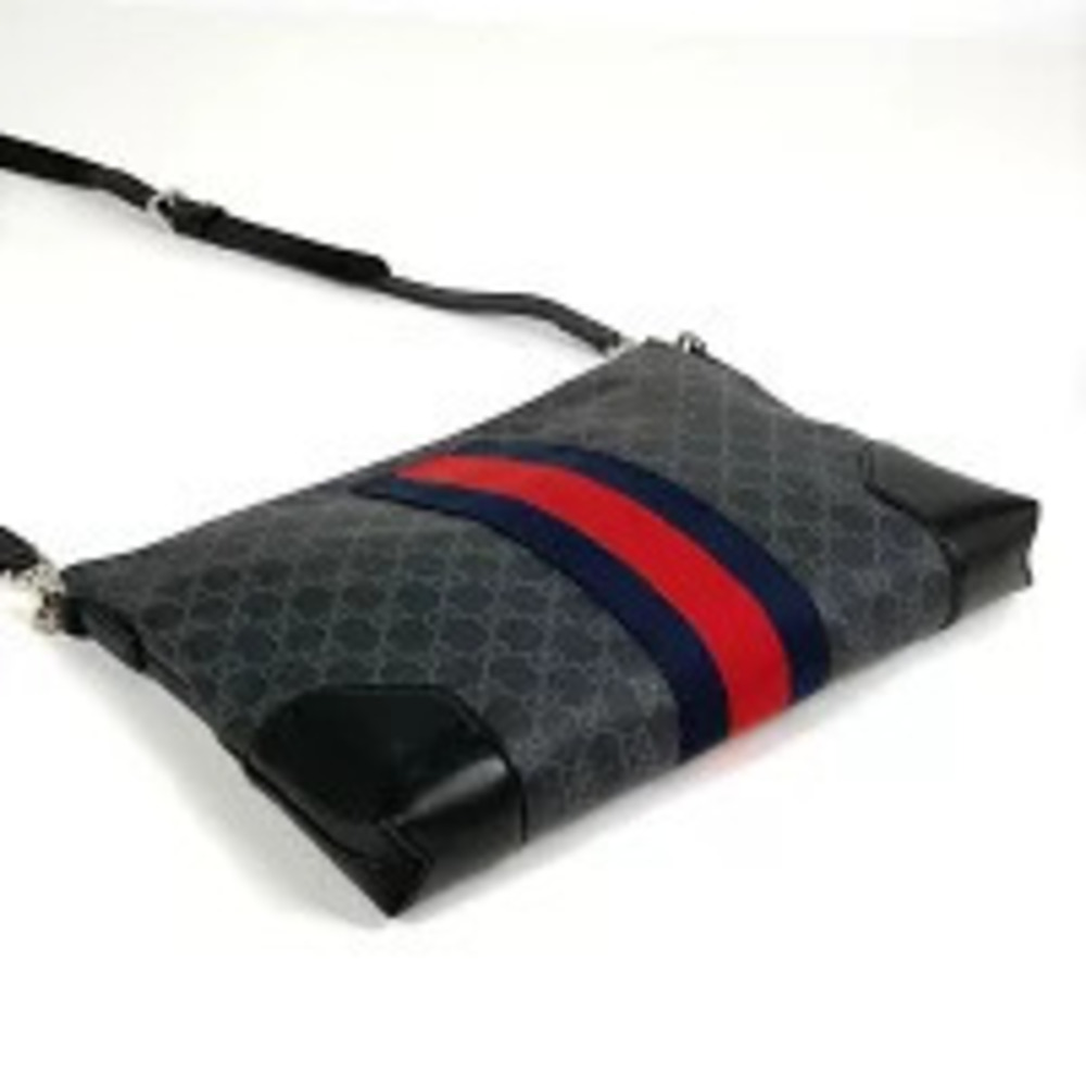 Gucci shoulder bag GG Supreme black Web Sherry Black
